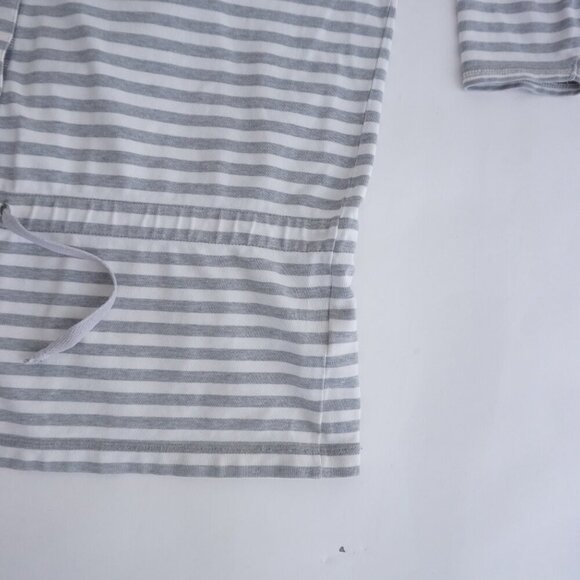 Vintage Eddie Bauer Grey White Button Up String Waist 100% Cotton Shirt M - Picture 5 of 12